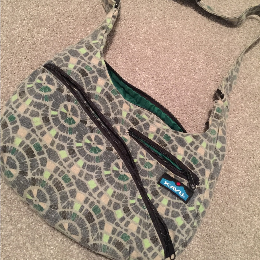 Kavu Green, Gray, Purse - lots of pockets